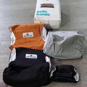 Pet Parents Set of 3 belly bands male dog diapers Sz M Waist 16"-20" NIB